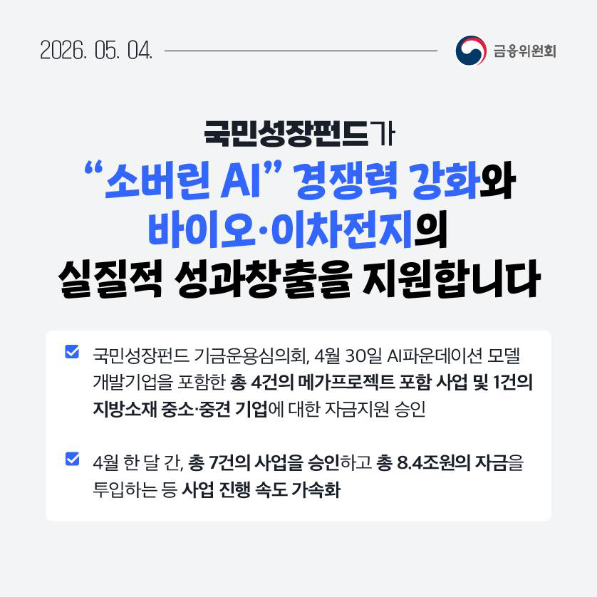 5월 1주, 한눈에 보는 금융정책