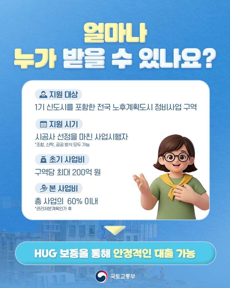 노후계획도시 정비사업 초기사업비 낮은 금리로 대출 신청