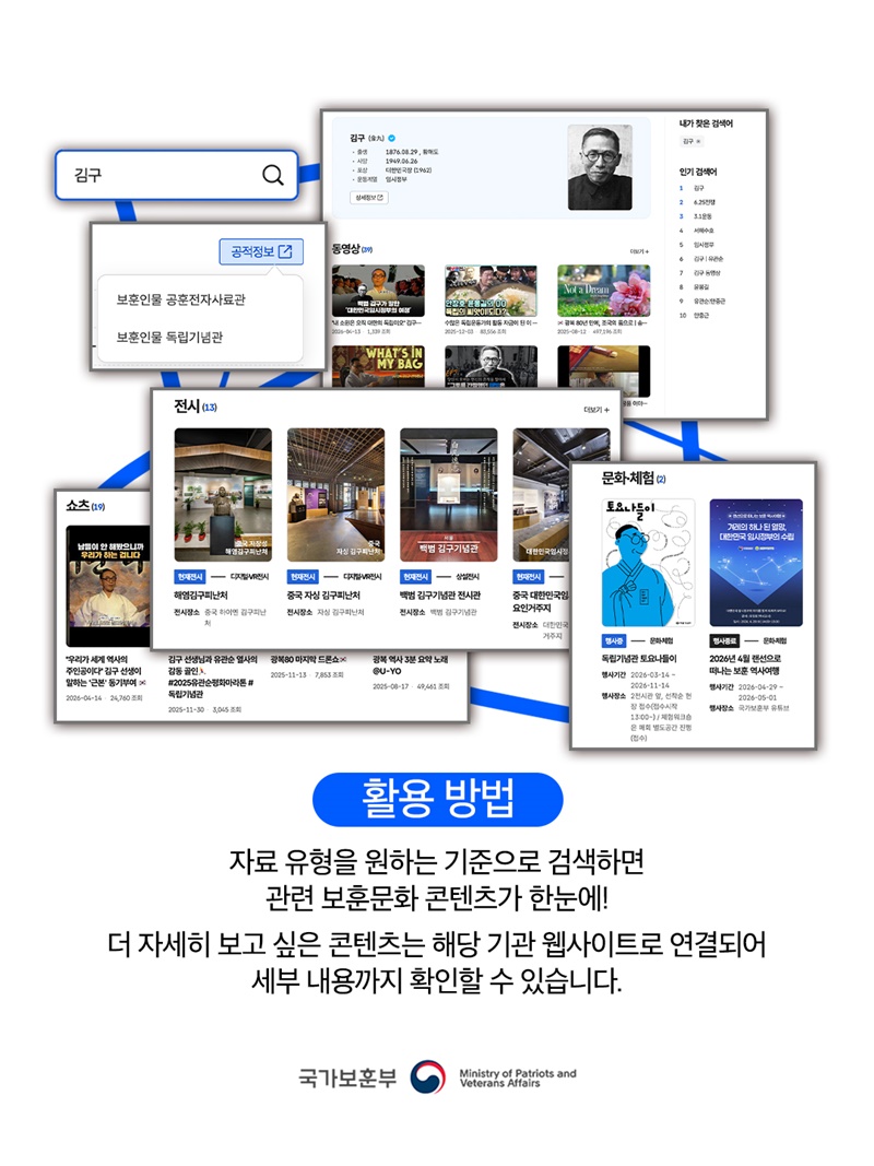 보훈콘텐츠 한번에 검색하는 법