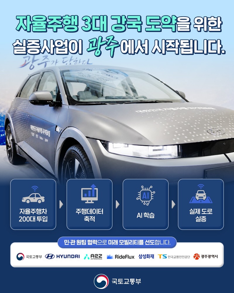 자율주행 3대 강국 도약 실증사업, 광주에서 시작