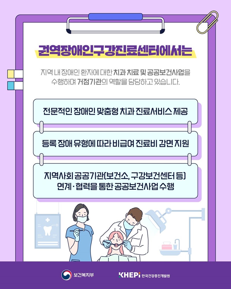 장애인의 구강건강을 위한 장애인구강진료센터 함께 알아볼까요?