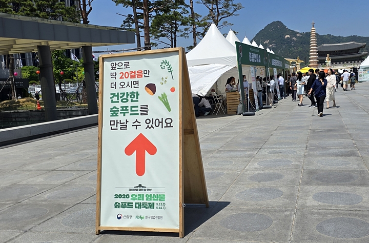행사장까지 20m 남았다는 표지판이 보였다. (본인 촬영)
