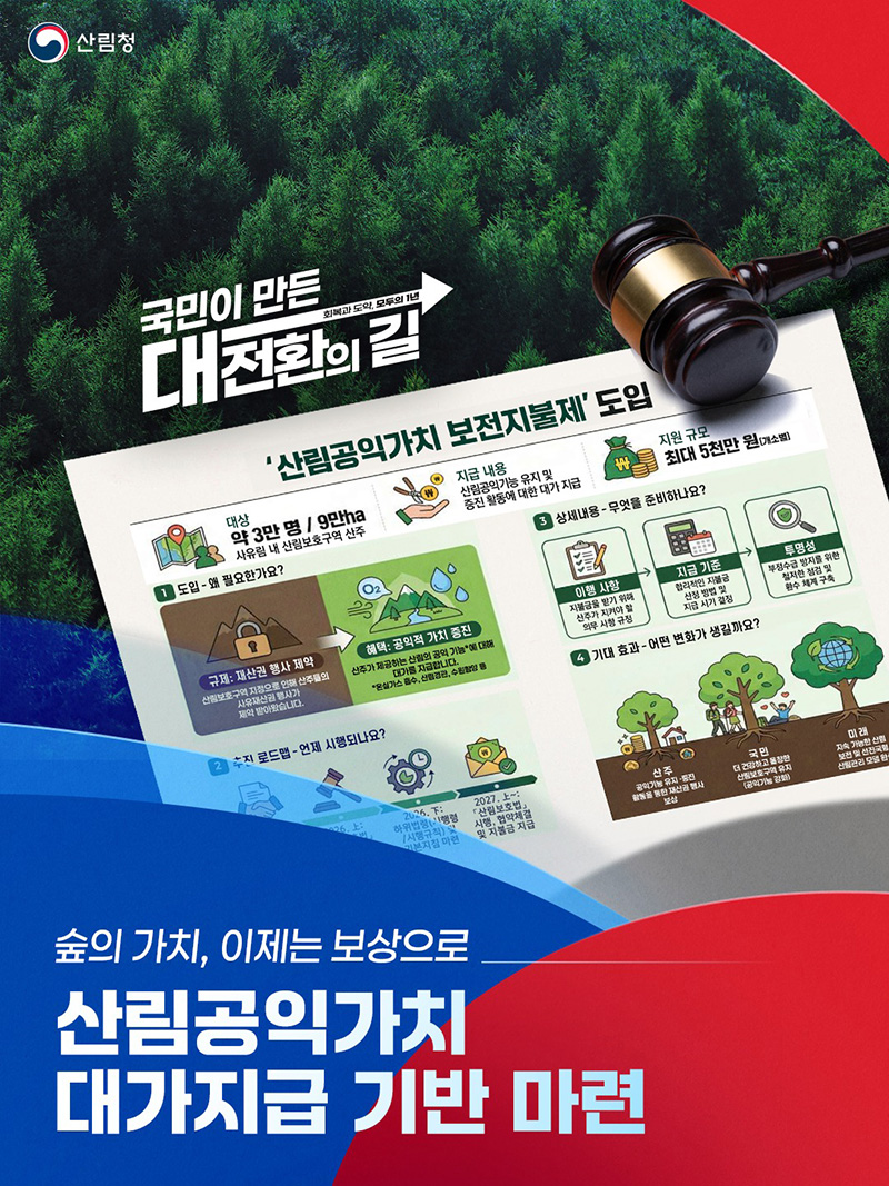 숲의 가치, 이제는 보상으로 하단내용 참조
