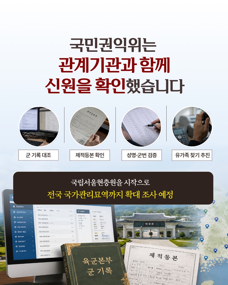 잊혀진 용사들, 끝까지 기억하겠습니다