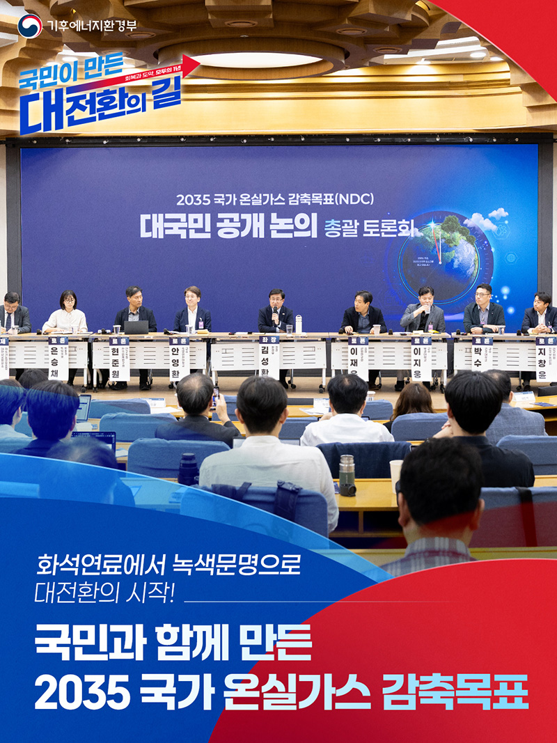 국민과 함께 만든 2035 국가 온실가스 감축목표 하단내용 참조