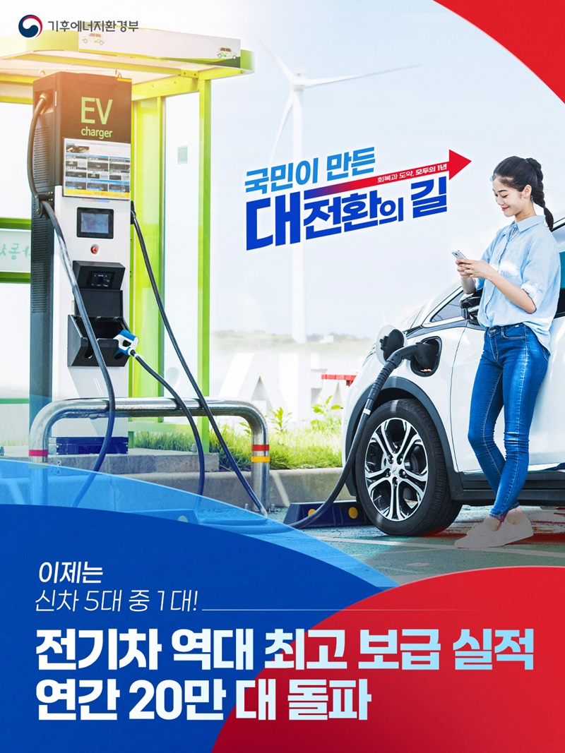 전기차 역대 최고 보급 실적 연간 20만 대 돌파 하단내용 참조