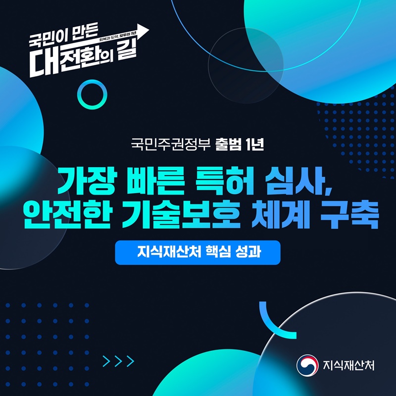가장 빠른 특허 심사, 안전한 기술보호 체계 구축