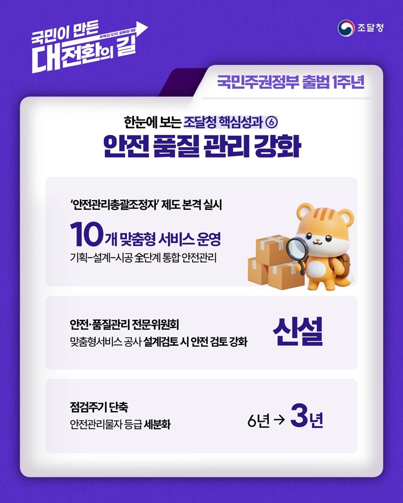 조달 전 과정 안전 품질 관리 강화