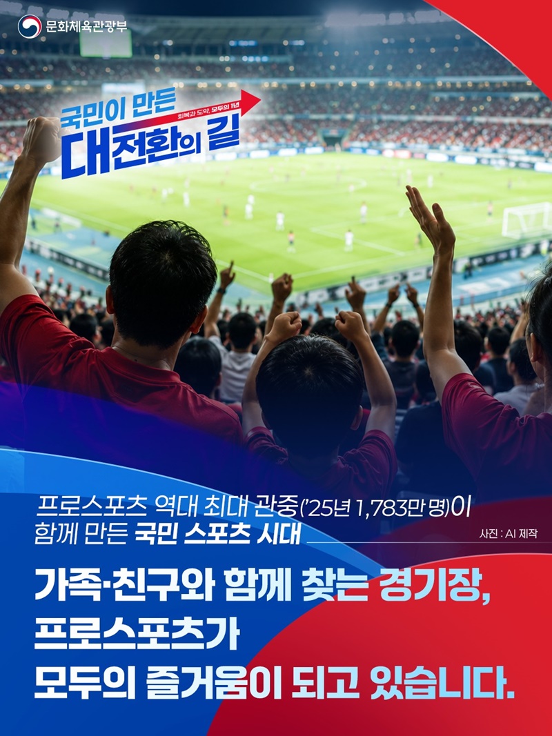 프로스포츠 역대 최대 관중이 함께 만든 국민 스포츠 시대 하단내용 참조