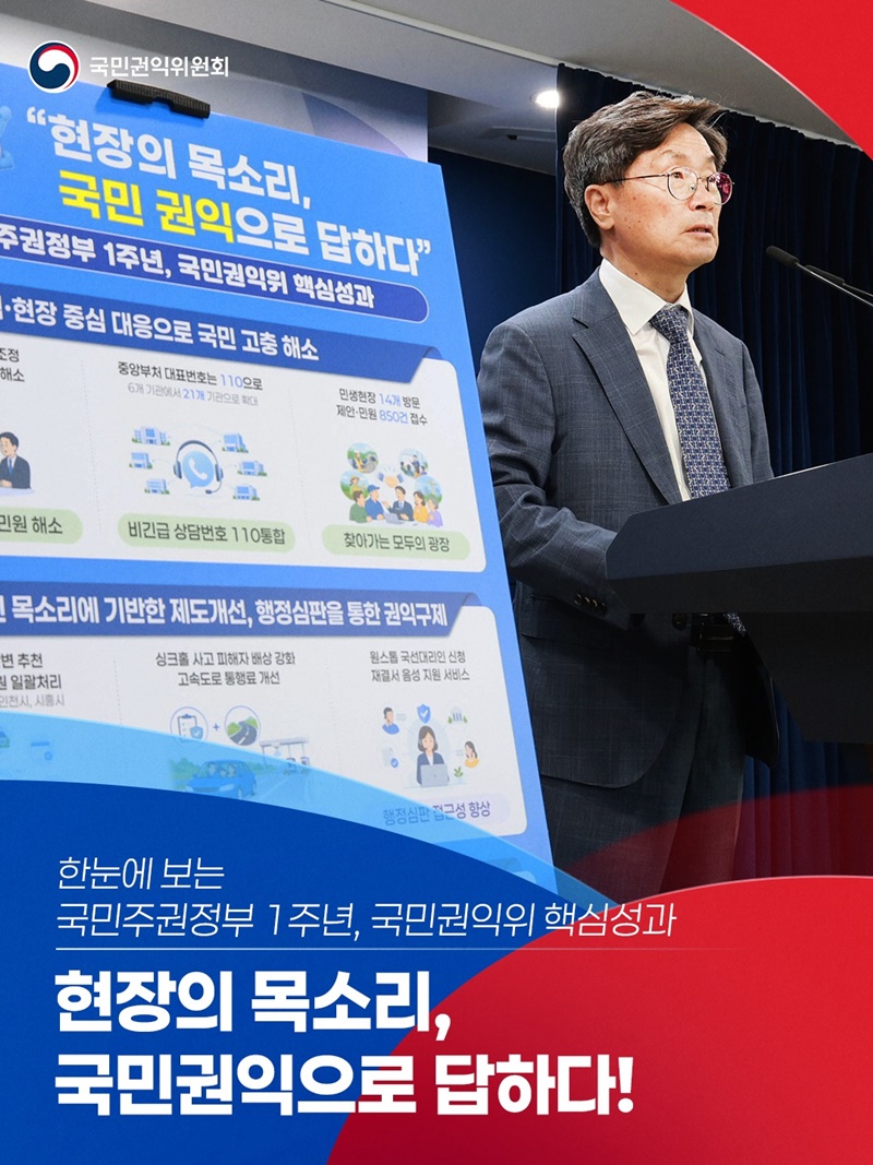 현장의 목소리, 국민권익으로 답하다!