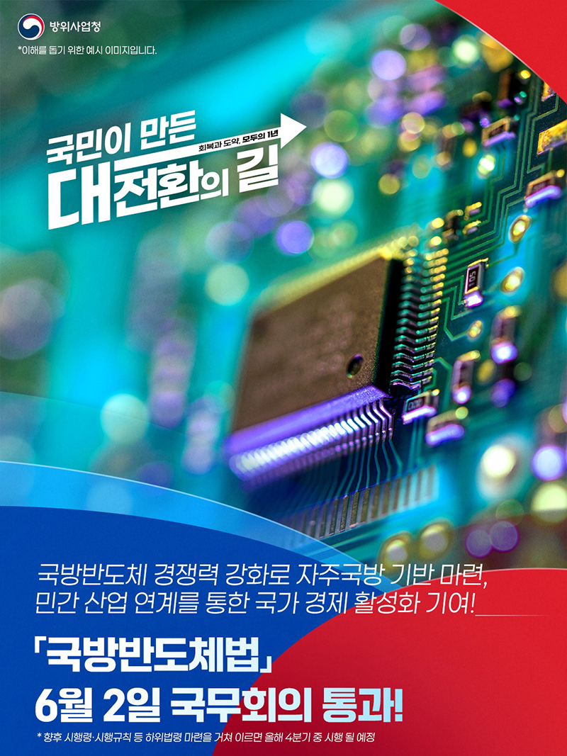 「국방반도체법」 6월 2일 국무회의 통과! 하단내용 참조