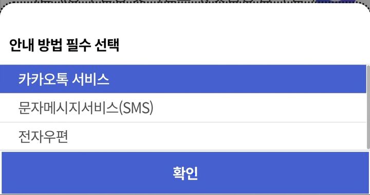 맞춤형 급여 안내 방법 중 카카오톡 서비스