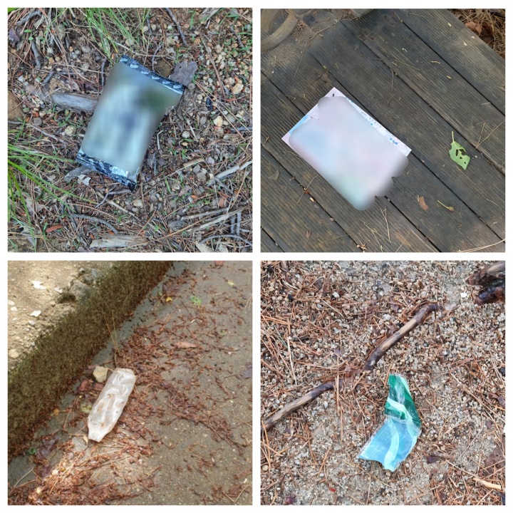 산을 오르다가 등산로 곳곳에 쓰레기가 있는 것을 보았다. (본인촬영)