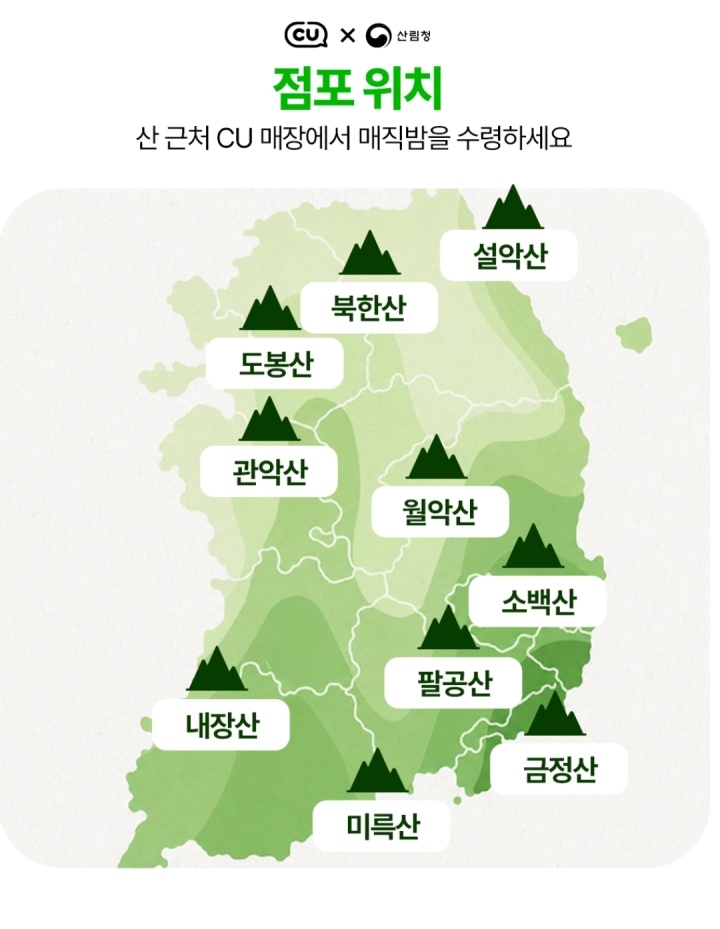 매직밤을 배포하는 점포 위치는 다음과 같다. (출처: 산림청)