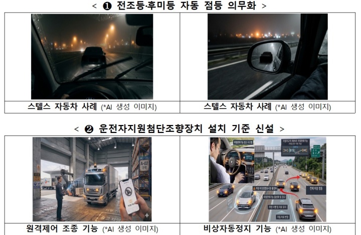 자동점등 의무화 예시.(국토교통부 제공)