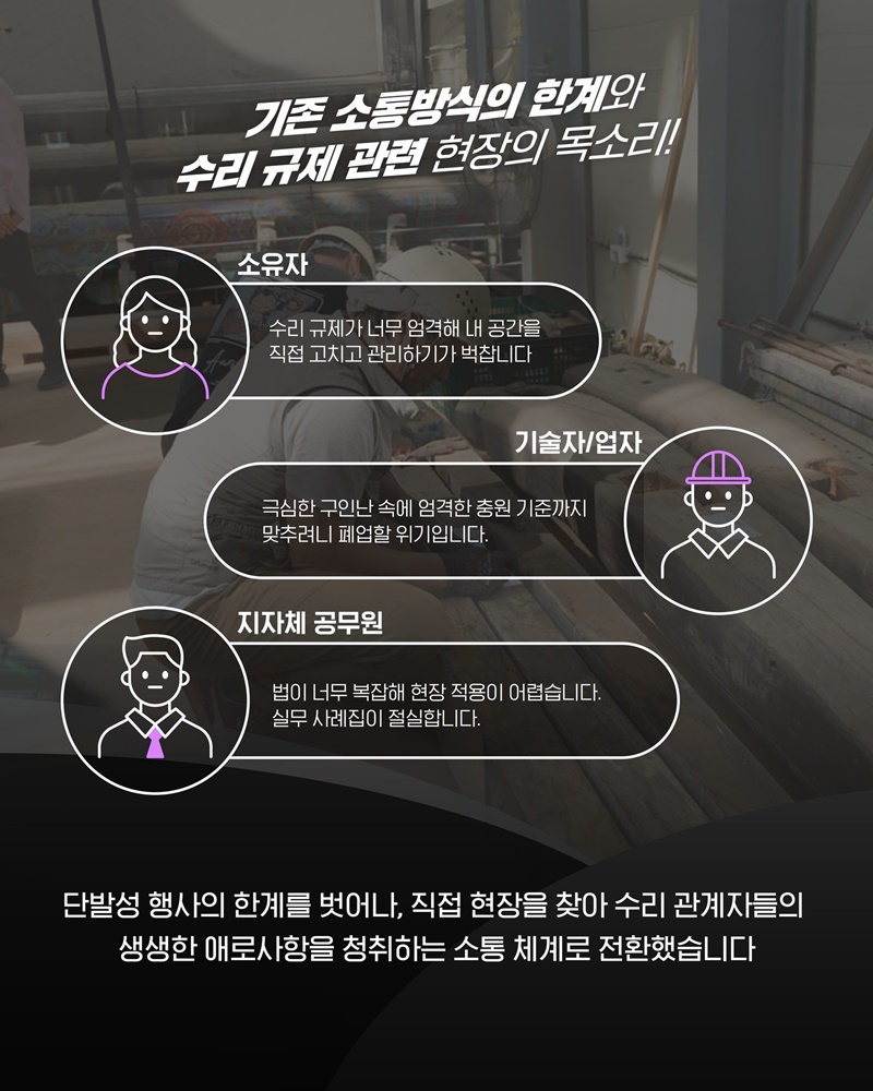 직접 찾아가는 국가유산수리 현장 신문고