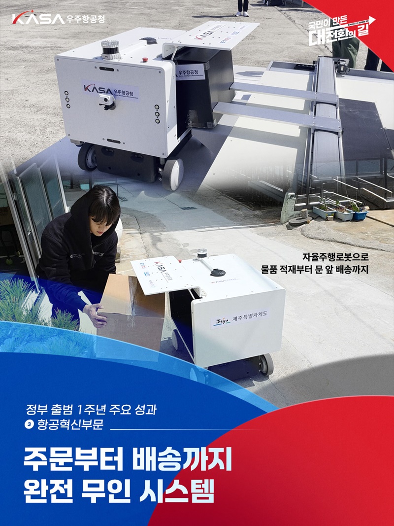 「드론-로봇 협업」으로 문 앞 배송 성공