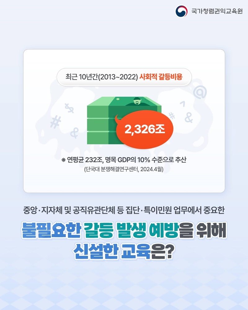 민원 업무 실무자를 위한 갈등관리 교육과정 신설