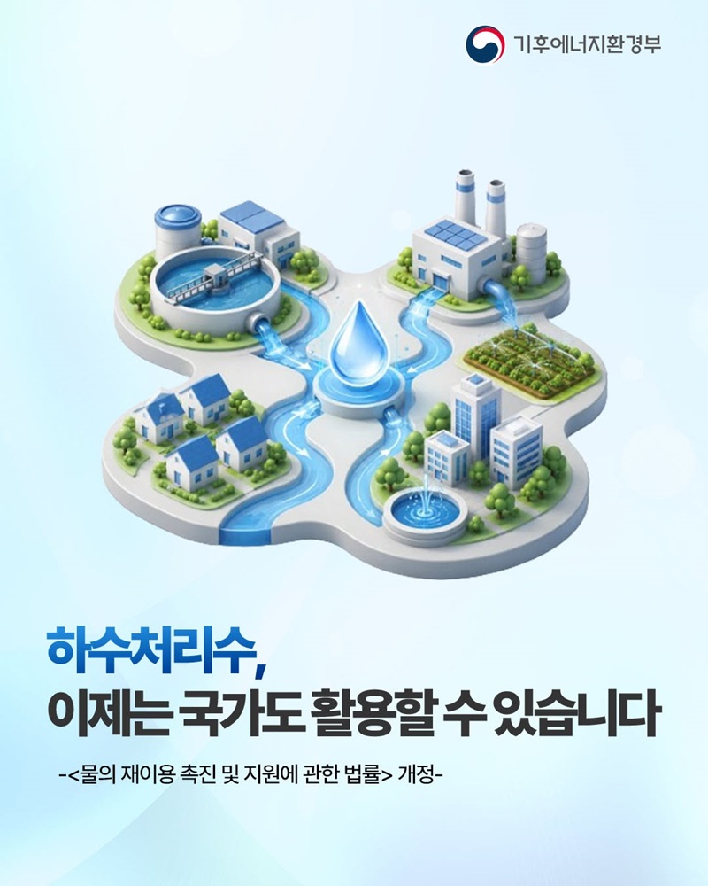 하수처리수, 이제는 국가도 활용할 수 있습니다