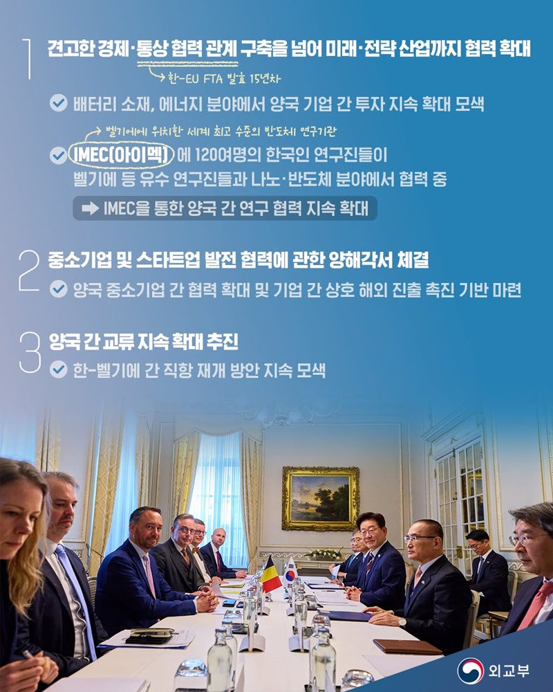 한국과 벨기에, 125년 우정 위에 공동성장의 미래를 열겠습니다