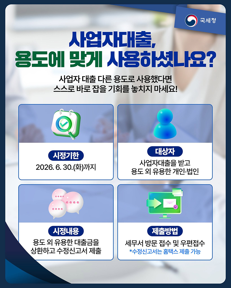 사업자대출, 용도에 맞게 사용하셨나요? 하단내용 참조