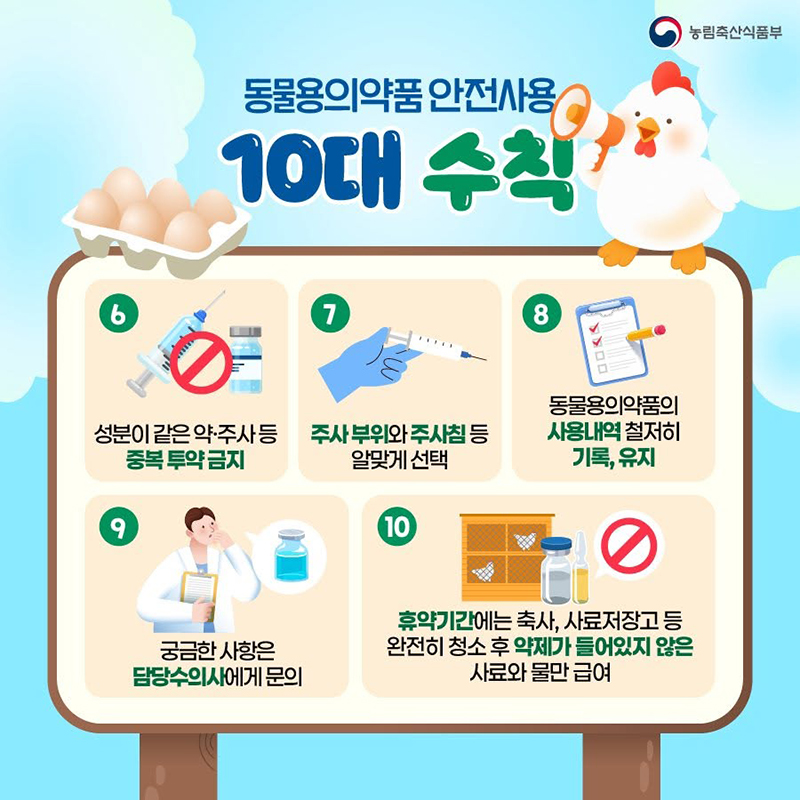 동물용의약품, 안전사용 꼭 지켜주세요!