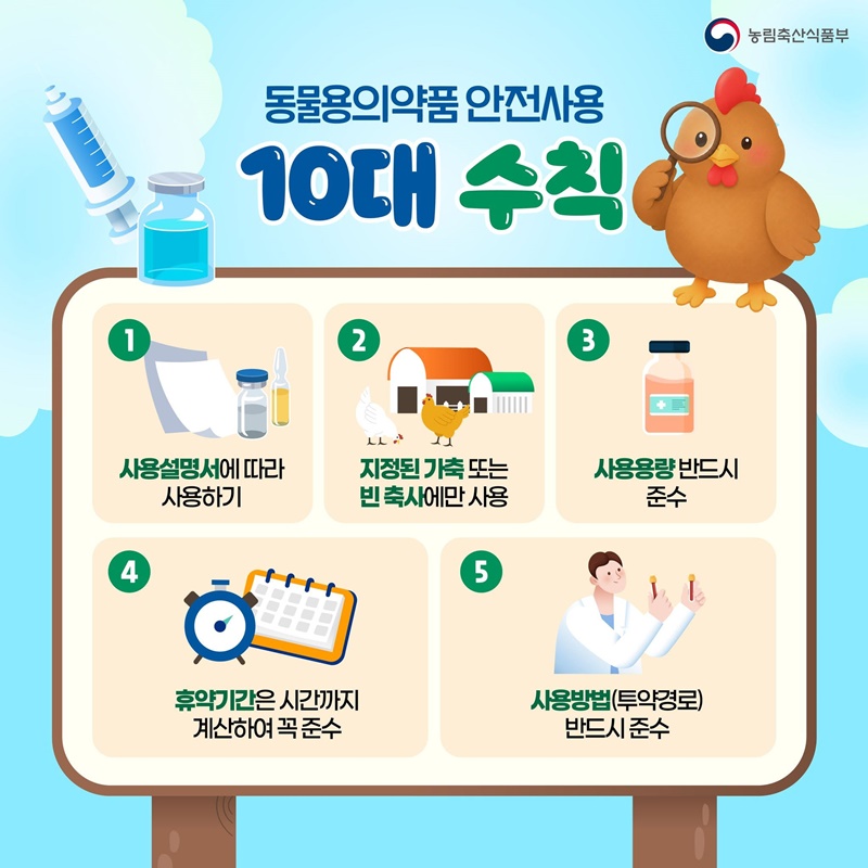 동물용의약품, 안전사용 꼭 지켜주세요!