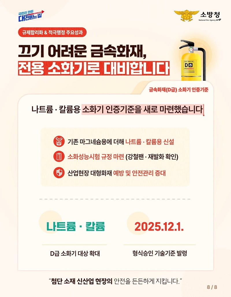 국민 안전을 위한 변화! 소방의 8가지 핵심 성과