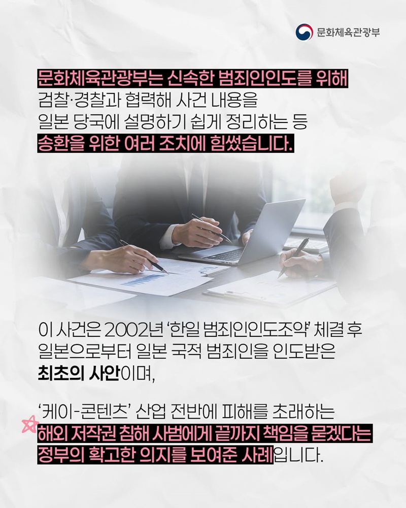 불법복제 만화 공유사이트 운영 사범, 국내 송환