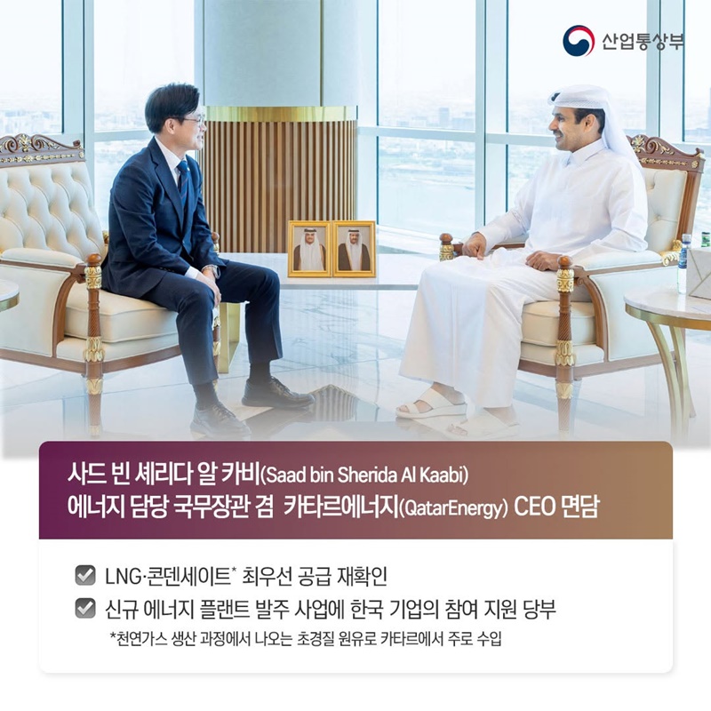 한국-카타르, LNG 최우선 공급 재확인!