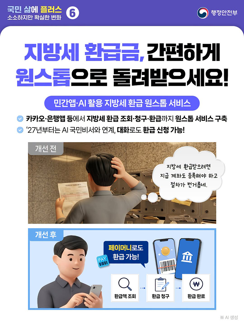 지방세 환급금, 간편하게 원스톱으로 돌려받으세요!