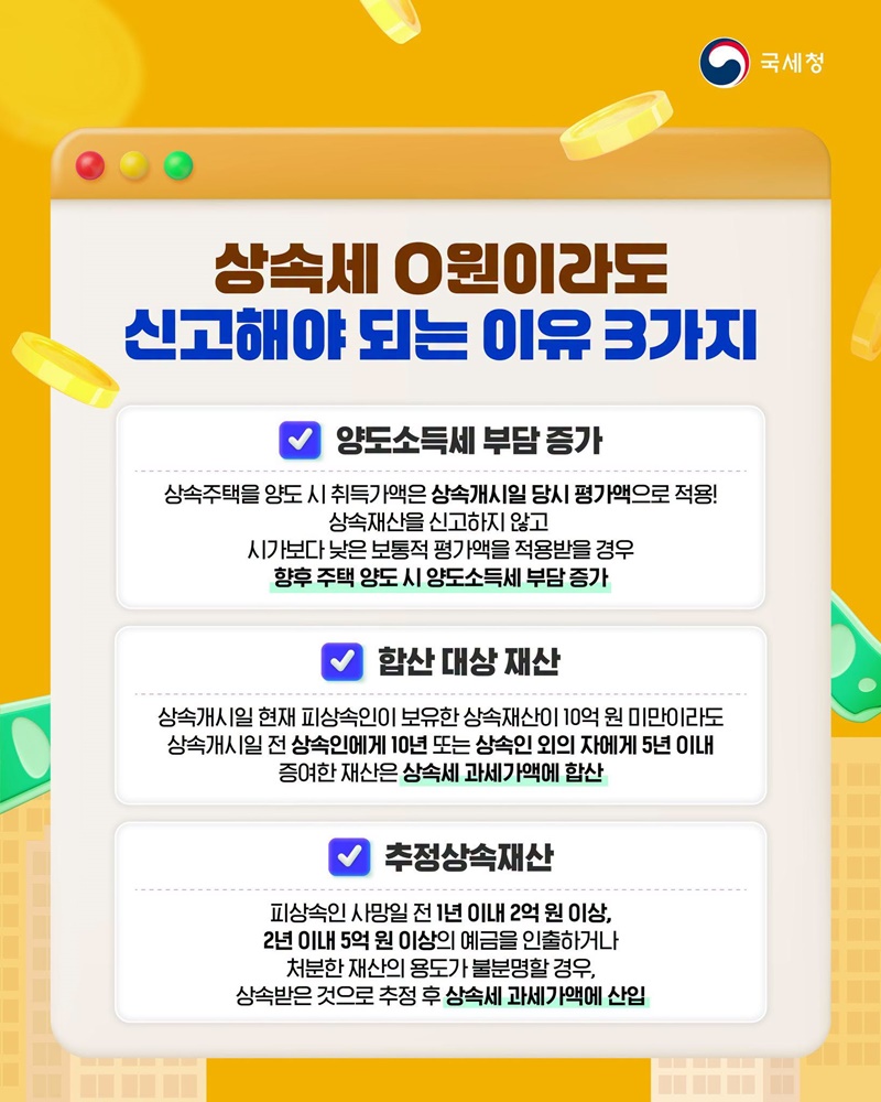 상속세 0원인데 신고? 안 하면 나중에 후회할 수 있습니다