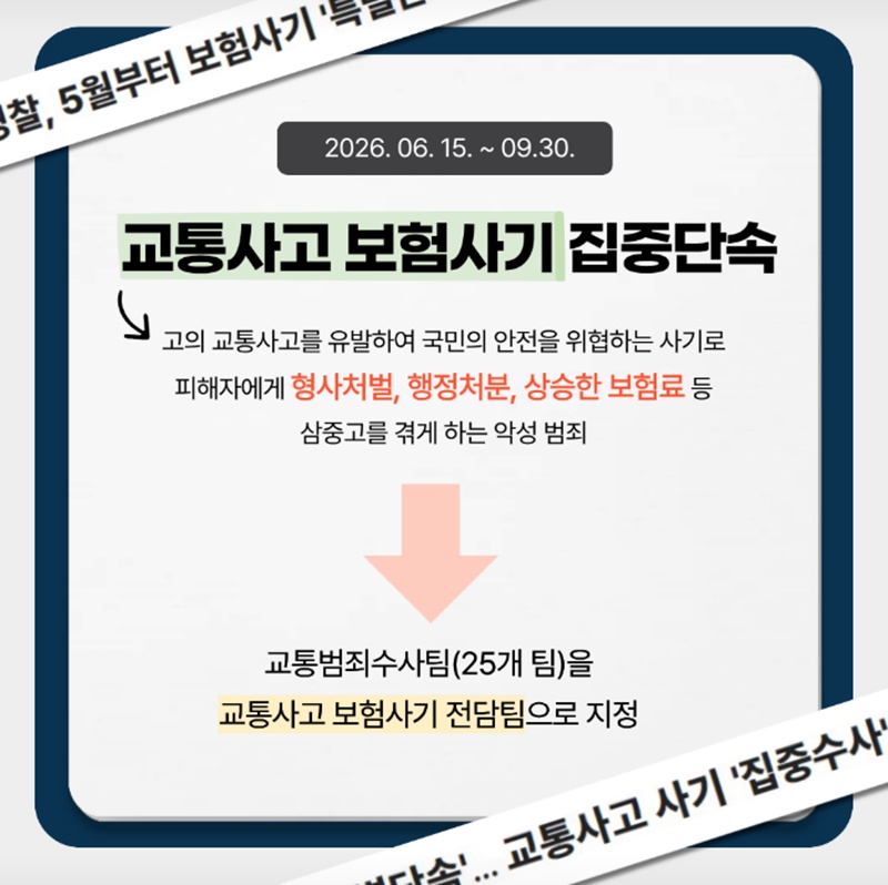 교통사고 보험사기 집중단속 추진