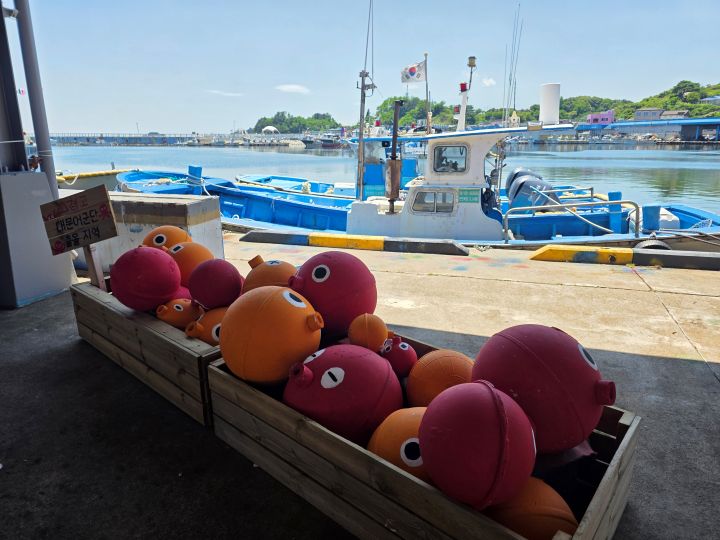 저도 대문어축제의 입구, 폐어업물을 재활용해 문어 조형물로 만들었다. 최근 친환경 움직임에 발맞춰서 그런지 더 반갑게 느껴졌다.