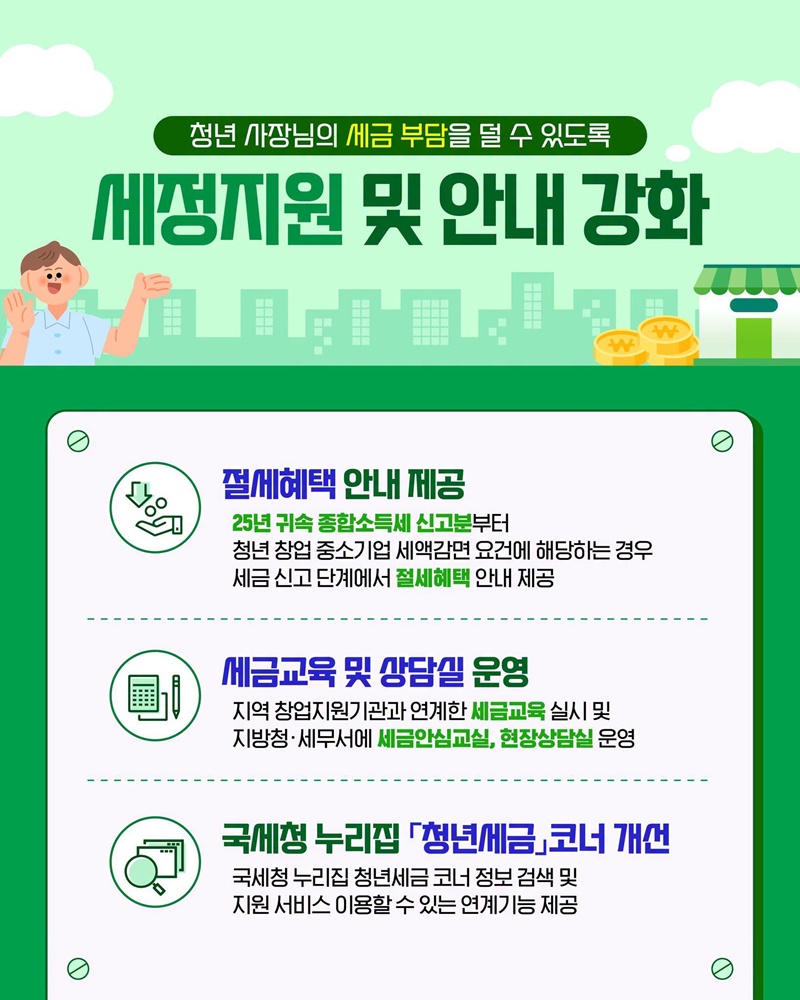 청년 사장님 창업에만 집중하세요~!