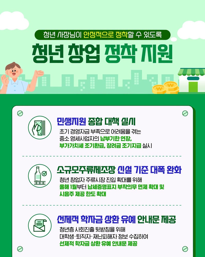 청년 사장님 창업에만 집중하세요~!