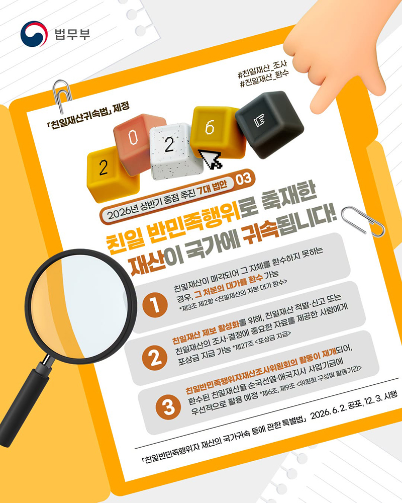 친일 반민족행위로 축재한 재산이 국가에 귀속됩니다! 하단내용 참조