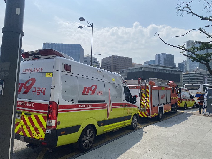 경찰청, 소방청 등 관계기관의 지원 사진(본인 촬영)