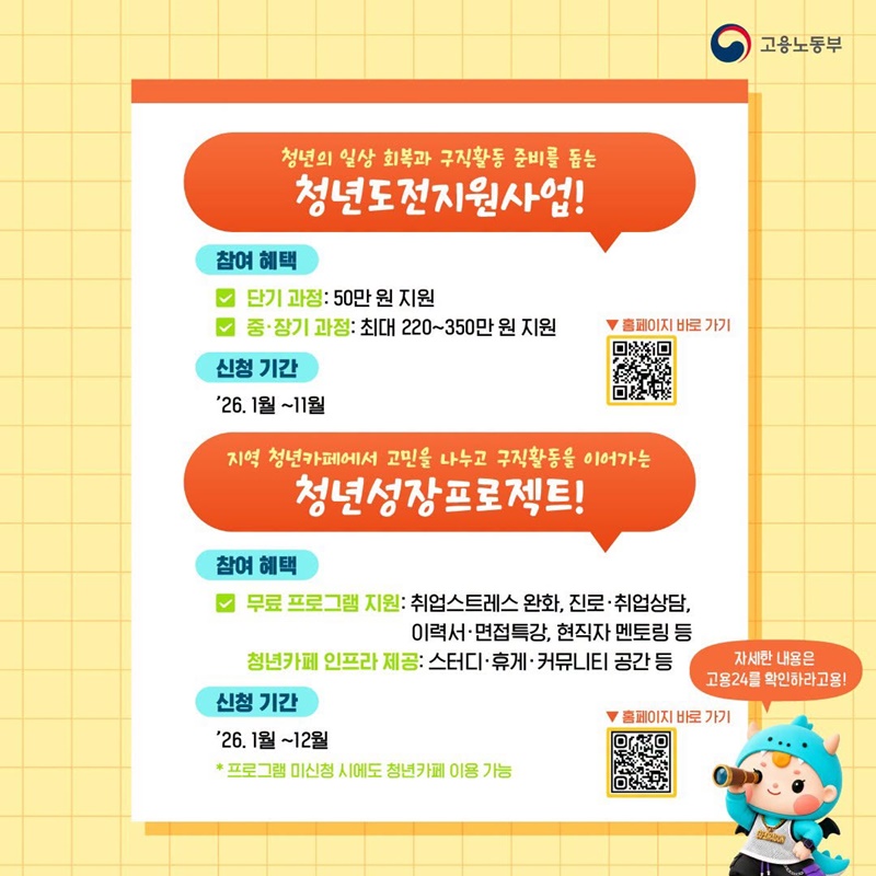 취업준비부터 근속지원까지! 8가지 청년정책
