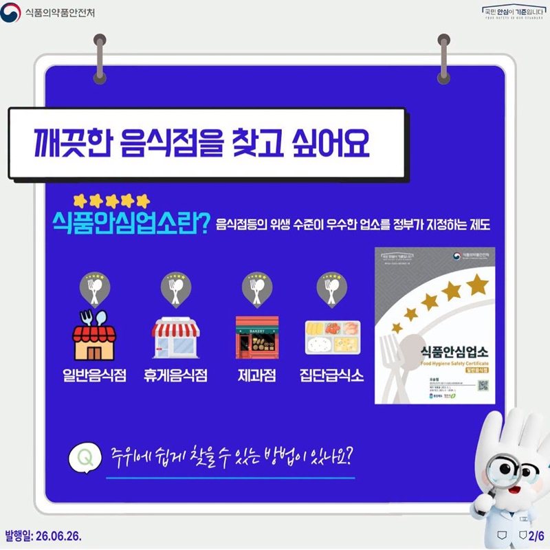 우리동네 식품안심업소는 어디에?
