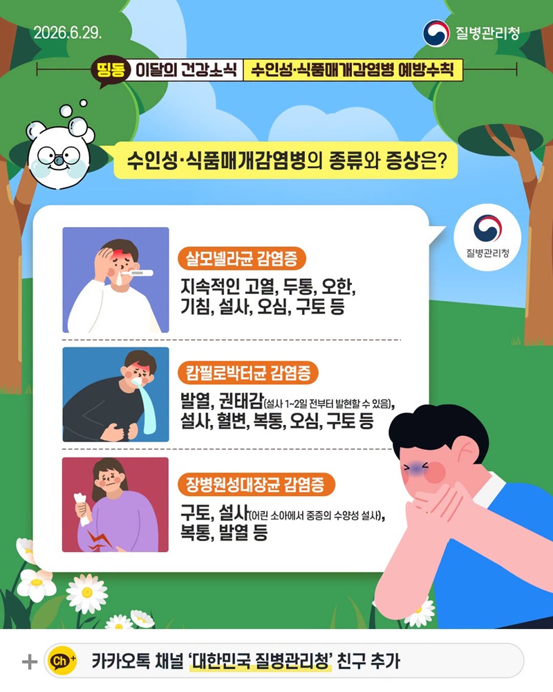 여름철 식탁 위 감염병 주의! 수인성·식품매개감염병 예방수칙
