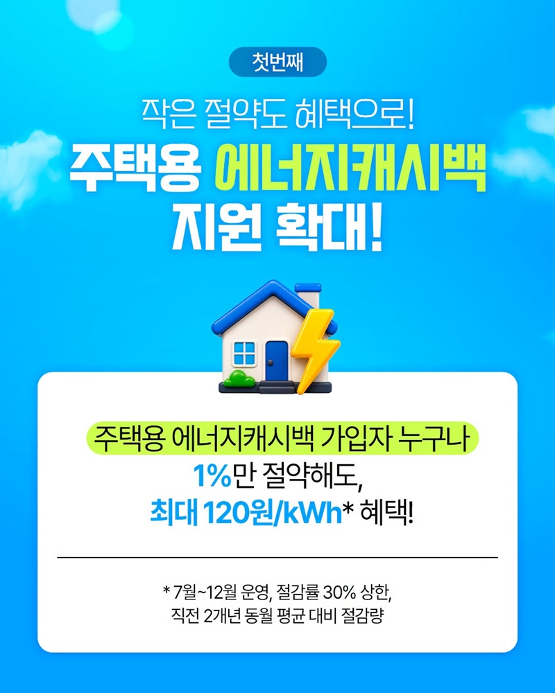 아껴쓰면 돌려받고, 낮에 쓰면 혜택받는 맞춤형 에너지캐시백 3종 세트