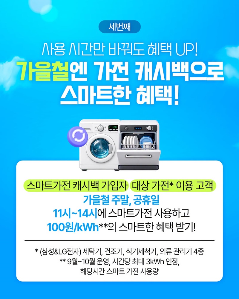 아껴쓰면 돌려받고, 낮에 쓰면 혜택받는 맞춤형 에너지캐시백 3종 세트