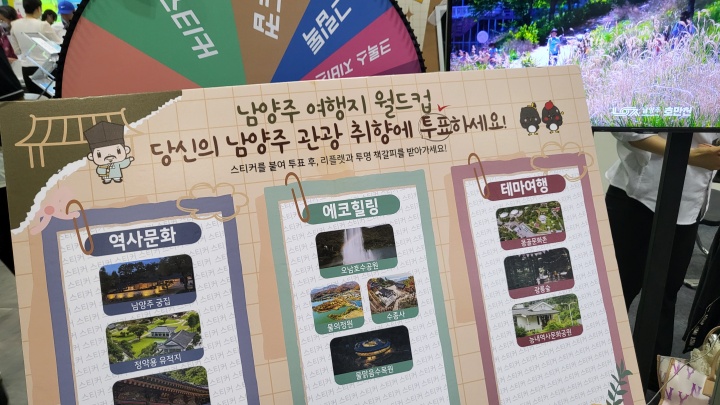 관광지에 대한 소개를 듣고 나의 취향에 맞는 관광지에 투표를 했다. (본인촬영)