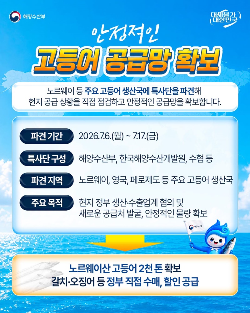 고등어 특사단 출동! 수산물 물가 안정 대책 추진