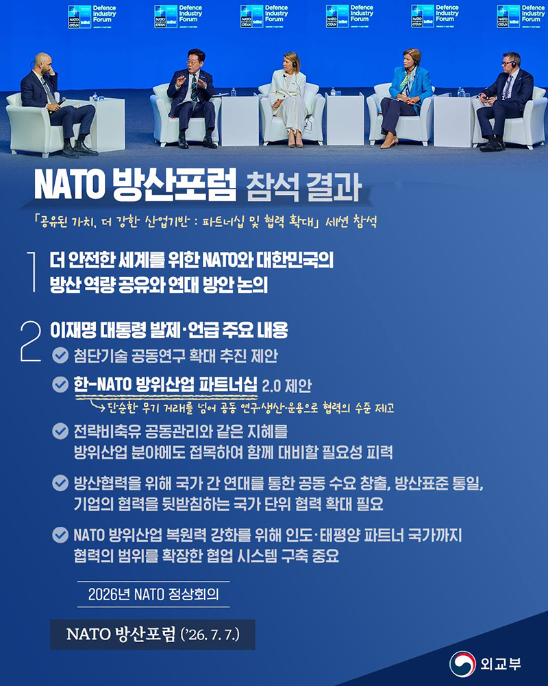 NATO 방산포럼 참석 결과 하단내용 참조