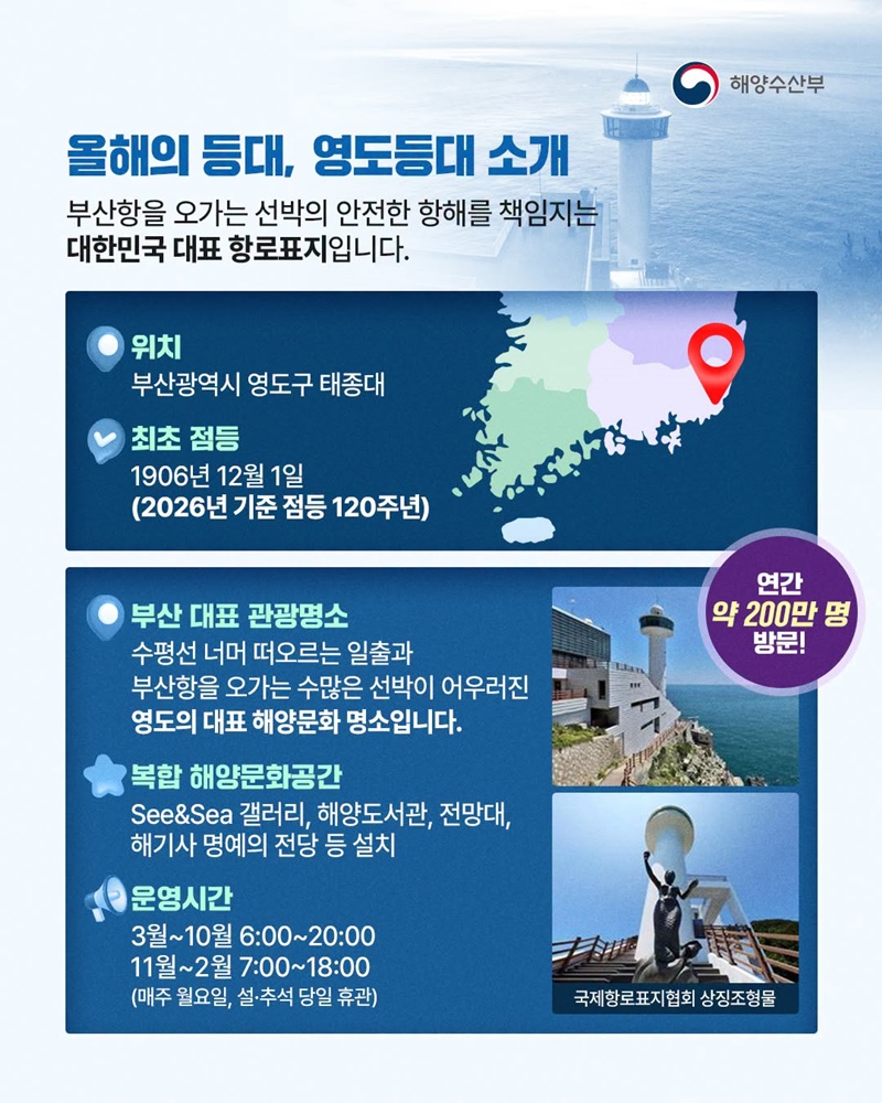 2026년 올해의 등대 부산 영도등대