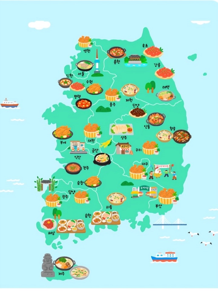 k-치킨벨트 30개 시ㆍ군 537스팟 선정. 출처. 한식진흥원