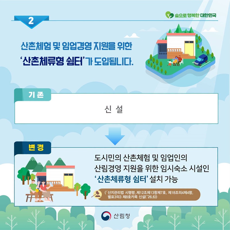 산지이용 규제 완화 사항 알려드립니다