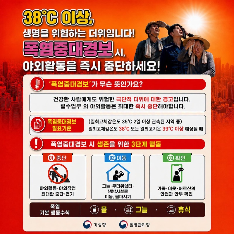 제도 신설 이후 첫 ‘폭염중대경보’ 발표